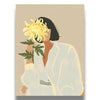 Modern Woman Floral Art Print | Minimalist Portrait with Yellow Flower