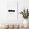 Classic Mercedes-Benz Roadster Art Print – Elegant Black and White Collector’s Poster