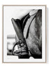 Equestrian Saddle Detail Print – Black and White Horse Photography