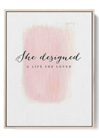Empowering Life Design Quote Poster - Inspirational Pink Art