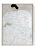 Minimalist White Floral Figure Art Print – Contemporary Soft Blue Wall Art