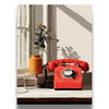 Vintage Phone Wall Art Print - Red Telephone Window Sill