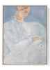 Soft Blue Portrait Art Print – Minimalist Feminine Contemporary Wall Art