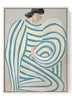 Modern Abstract Woman Print – Teal Line Art Contemporary Wall Art