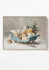 Vintage Christmas Sleigh Art Print – Winter Holiday Wall Decor