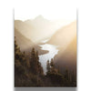 Ethereal Mountain Lake Photography Print | Misty Golden Hour Landscape Poster