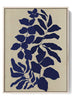 Midnight Botanical - Navy Blue Leaf Silhouette Art Print