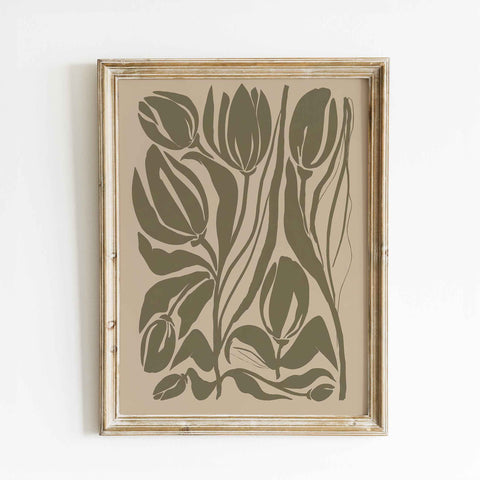 
Abstract botanical poster featuring 