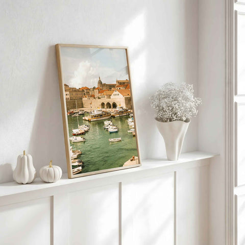 Dubrovnik historic harbor art print
