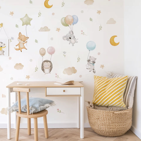 Cartoon Bear Balloon Wall Stickers