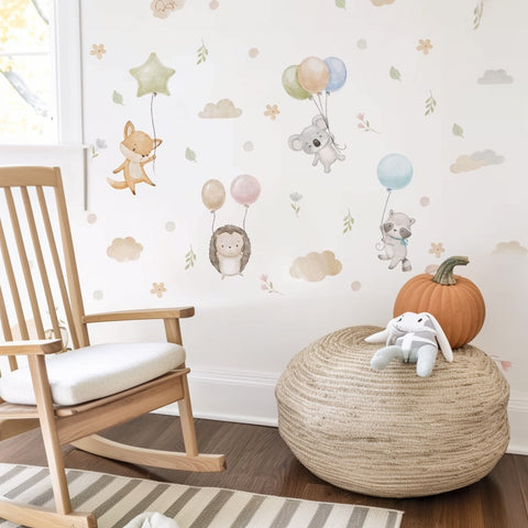 Cartoon Bear Balloon Wall Stickers
