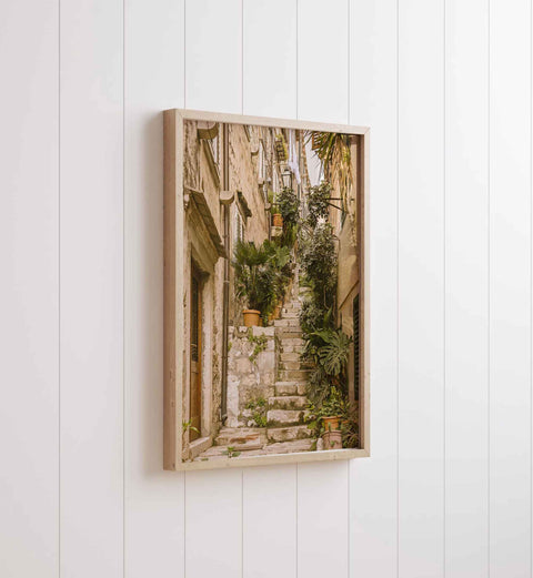 Stone steps and greenery art print
