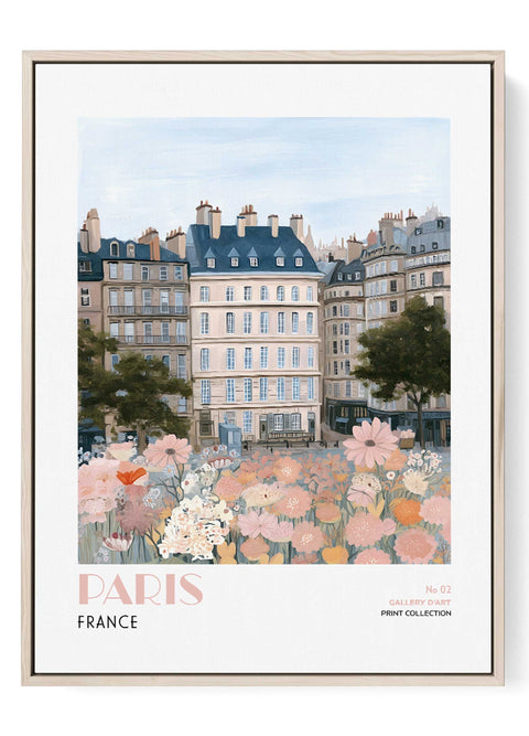 Paris Wall Art – Pastel Floral French Cityscape | Gallery D’Art Print