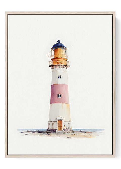 Lighthouse Wall Art Print – Coastal Minimalist Poster, Nautical Beach Decor,