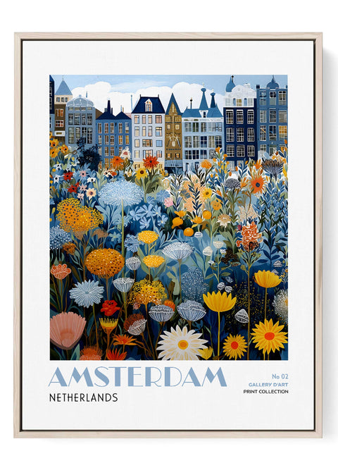 Amsterdam Cityscape with Wildflowers – Gallery D’Art Wall Print