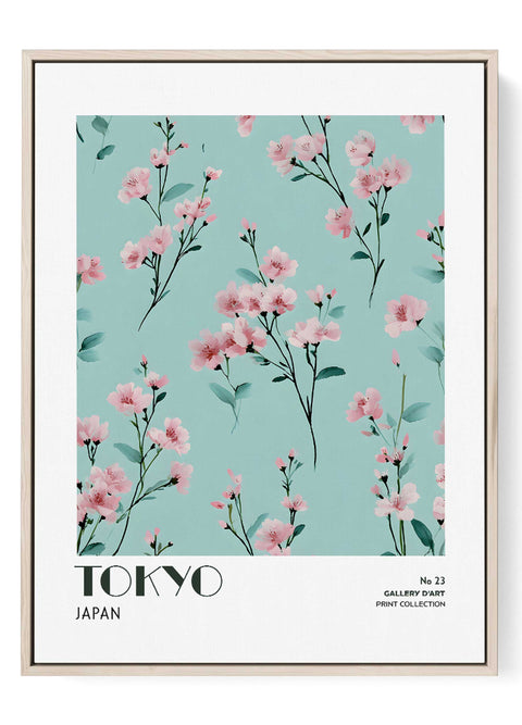 Tokyo Cherry Blossom Wall Art Print – Japanese Sakura Floral Fine Art Poster