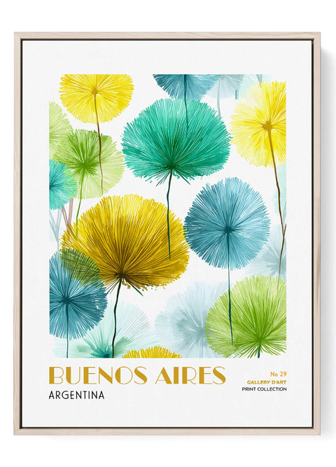 Buenos Aires Wall Art Print – Colorful Floral Poster, Modern Botanical Artwork, Vibrant Argentina-Inspired Home Decor