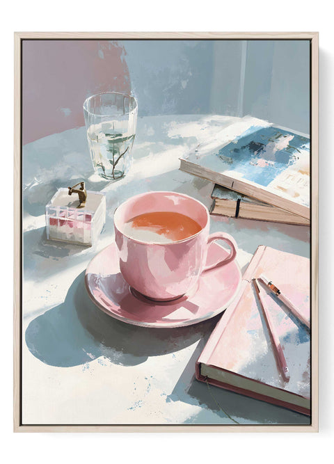 Pink Coffee Cup Art Print