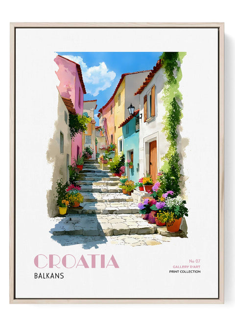 Croatia Colorful Stone Street – Gallery D’Art Wall Print