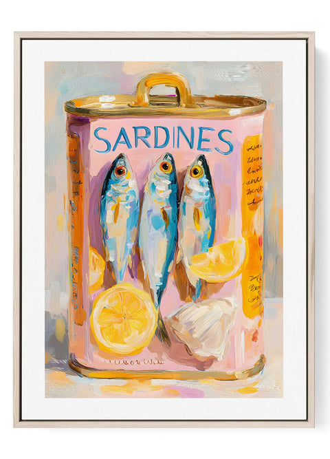 Minimalist Sardines Can Art Print | Modern Pink Kitchen Wall Decor - oakposter