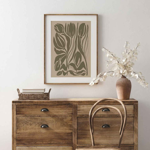 Minimalist floral illustration for Scandinavian and Japandi interiors

