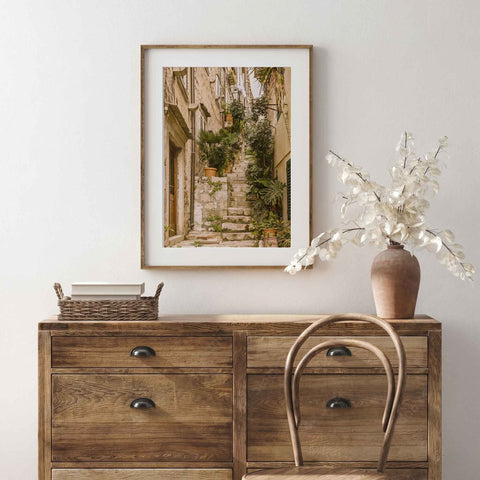 Mediterranean village stairway decor
