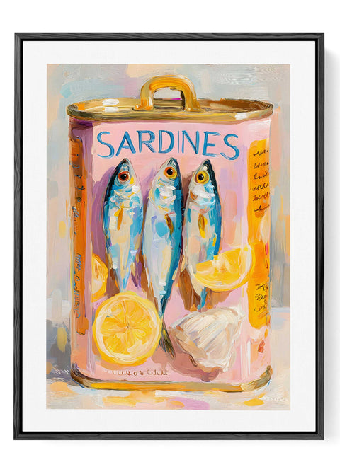 Minimalist Sardines Can Art Print | Modern Pink Kitchen Wall Decor - oakposter