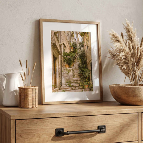 European coastal village photography print
