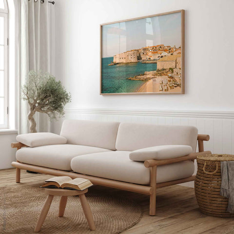 Warm neutral Mediterranean travel art
