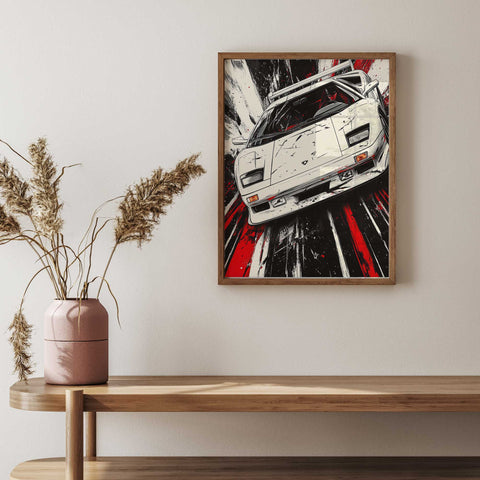 Lamborghini Sports Car Poster - Dynamic High-Speed Art Print