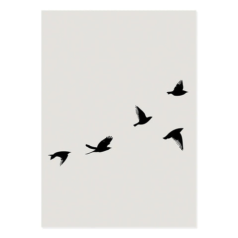Minimalist Poster Birds Above – Artistic Canvas Wall Decor - oakposter