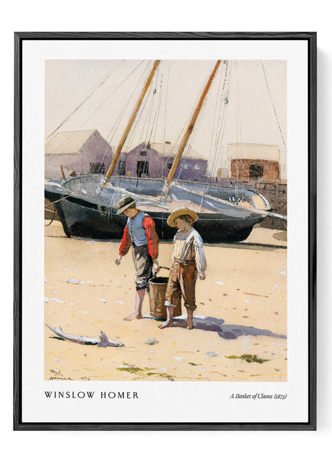 A basket of clams homer art print