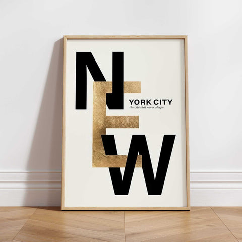 Typographic NYC Design - Minimalist Canvas Art