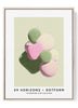 Abstract 3D Shapes Print – Pink & Green Geometric Modern Art