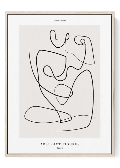 Abstract Line Art Print minimalist figures poster