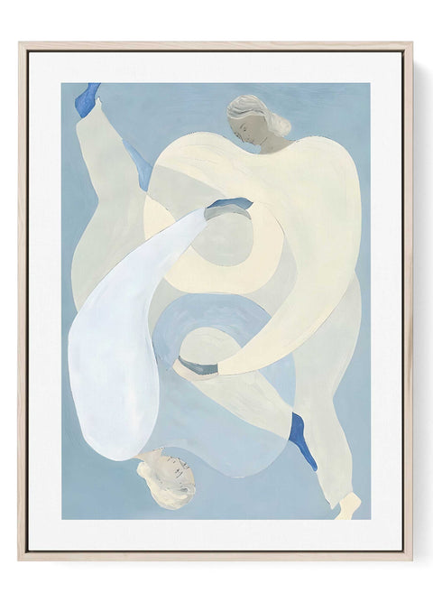 Abstract blue figurative wall art print