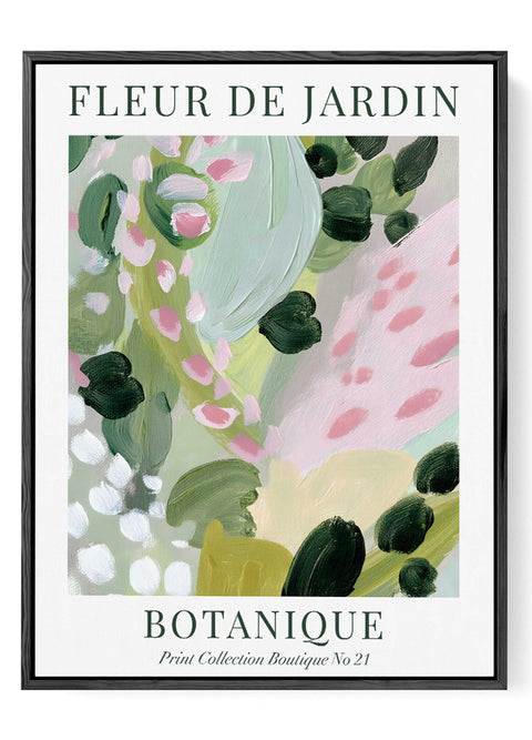 Abstract botanical wall art green pink