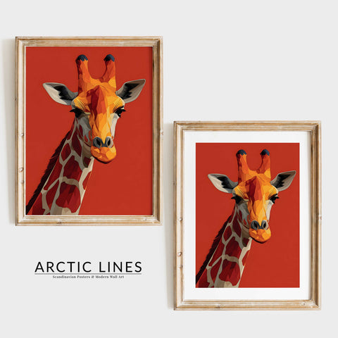 Abstract giraffe head wall art print