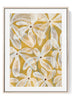 Abstract White Daisies on Gold Art Print | Nordic Minimalist Floral Wall Decor