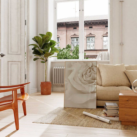 Aesthetic Bohemian-inspired rose illustration for a peaceful home interior.