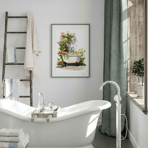 Aesthetic botanical illustration for a Scandinavian or romantic home interior.