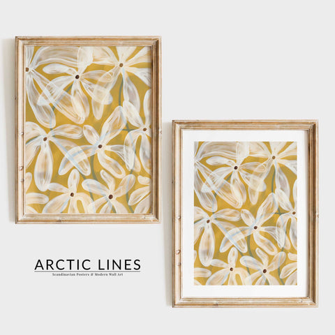 Aesthetic daisy illustration for a Scandinavian-inspired home interior.
