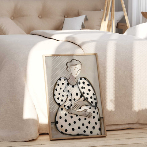 Aesthetic figurative art print for a minimalist bedroom or walk-in closet.