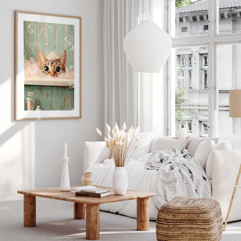 Aesthetic kitchen wall decor featuring a lemon on a warm ochre background.