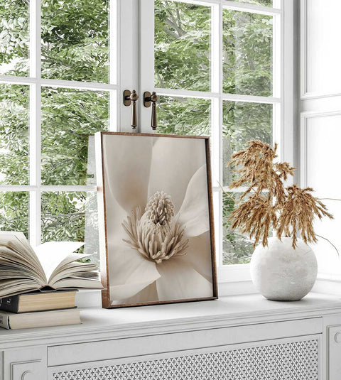 Aesthetic magnolia illustration for a Scandinavian-inspired home interior.