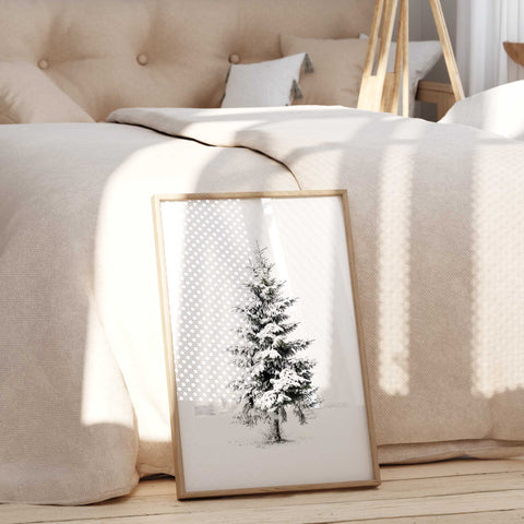 Aesthetic pine tree illustration for a Scandinavian-inspired home interior.
