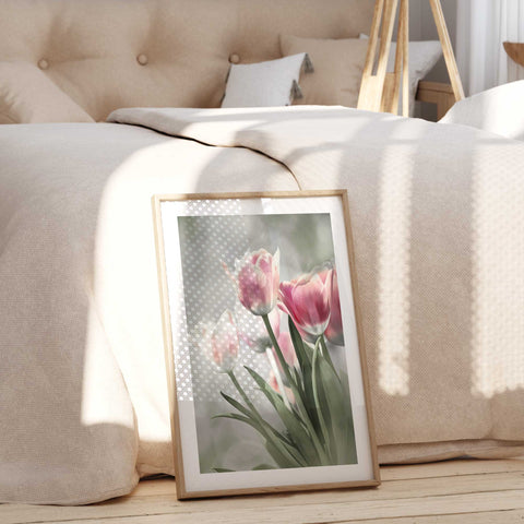 Aesthetic tulip illustration for a Scandinavian-inspired home interior.