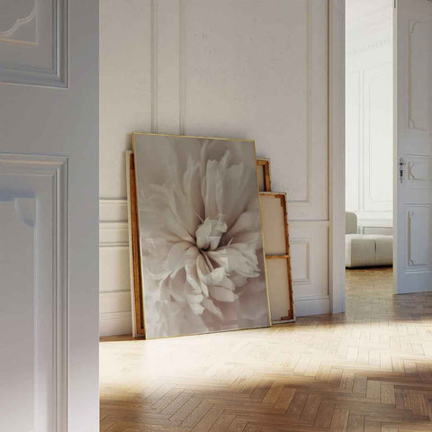 Aesthetic white peony illustration for a Scandinavian-inspired home interior.