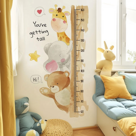 Animal growth chart decal