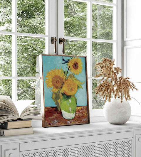 Vincent van Gogh Sunflowers Print – Vase with Three Sunflowers 1888 Wall Art